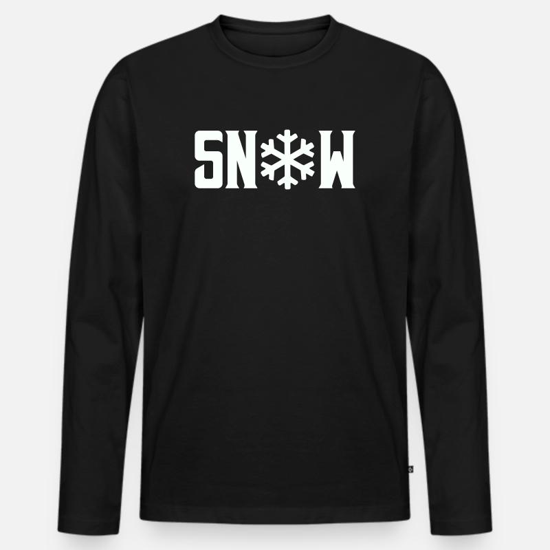 Snow - Männer Premium Bio Langarmshirt - Schwarz