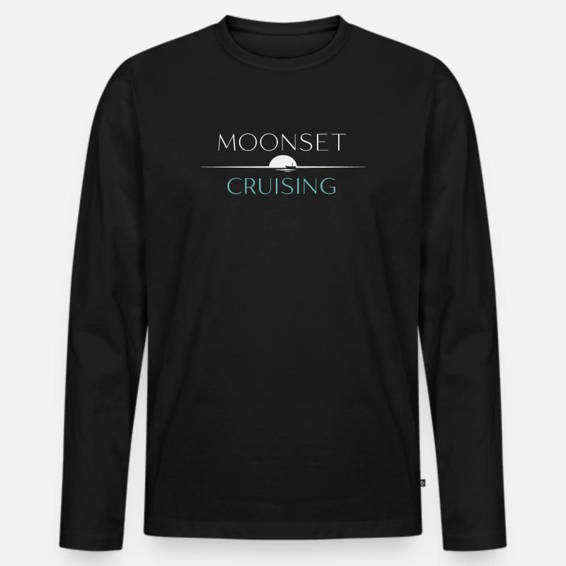 Nachtbootfahren Mit - Männer Premium Bio Langarmshirt - Schwarz