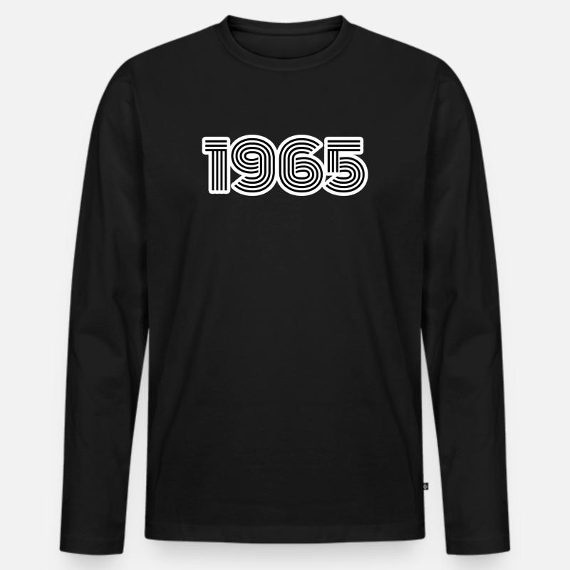 Geboren 1965 - Männer Premium Bio Langarmshirt - Schwarz