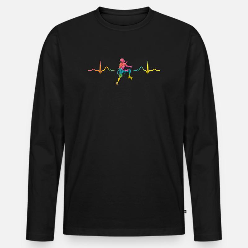 Boulderer Herzschlag Boulder Bouldern - Männer Premium Bio Langarmshirt - Schwarz