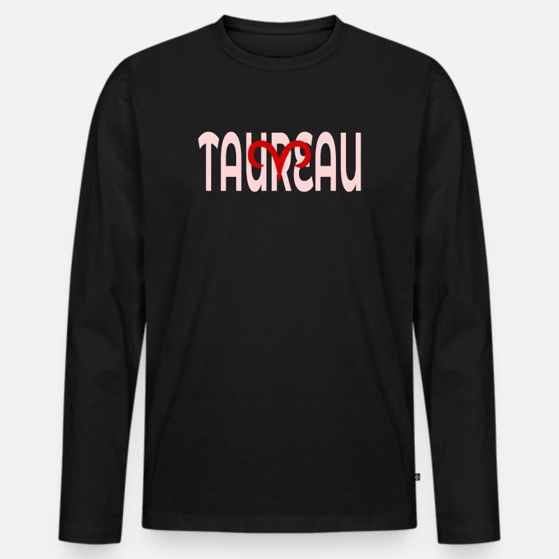 Stier März April - Männer Premium Bio Langarmshirt - Schwarz