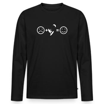 The water sports enthusiasts and kitesurfing go together - Men's Premium Organic Long Sleeve Shirt - black - Front - Nico (187cm)