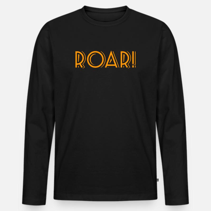 ROAR ! - Männer Premium Bio Langarmshirt - Schwarz