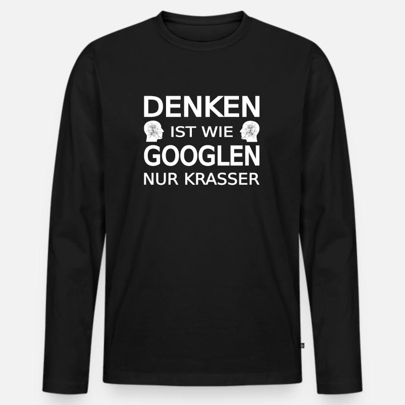 Spruch - Männer Premium Bio Langarmshirt - Schwarz