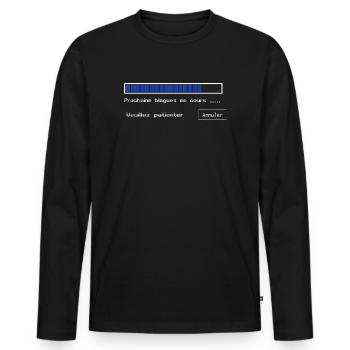 Blagues en cours - T-shirt manches longues Premium bio Homme - noir - Devant - Nico (187cm)