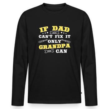 Grand-père Artisan Amateur Idée Cadeau Tournevis - T-shirt manches longues Premium bio Homme - noir - Devant - Nico (187cm)