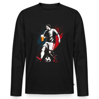 Représentation réaliste du footballeur amateur - T-shirt manches longues Premium bio Homme - noir - Devant - Nico (187cm)