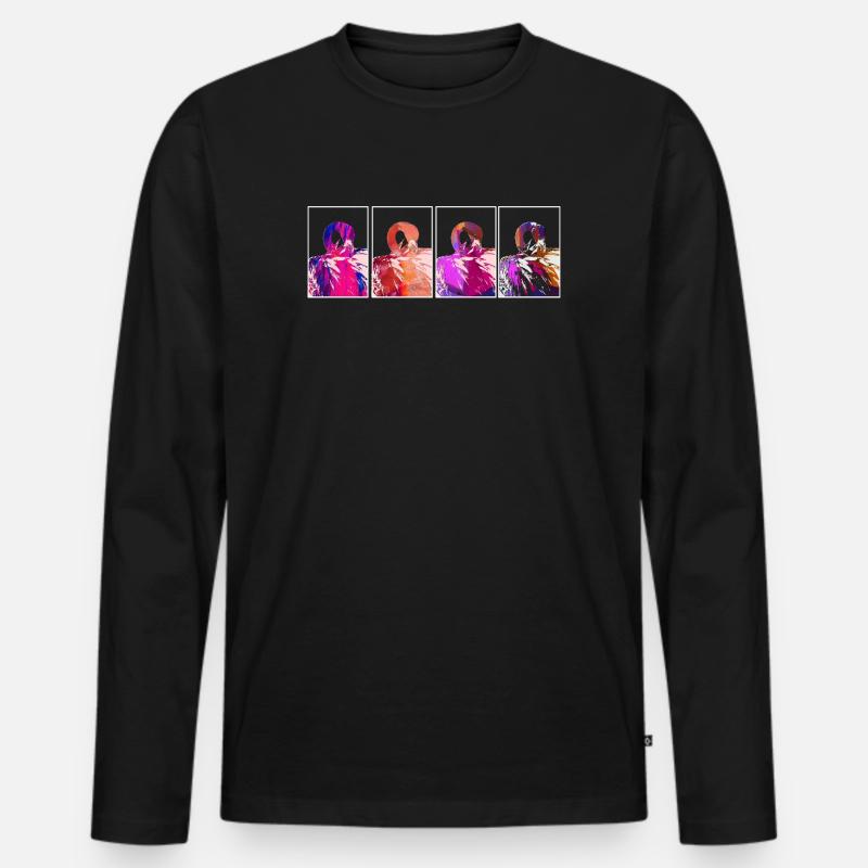 Flamingos - Männer Premium Bio Langarmshirt - Schwarz