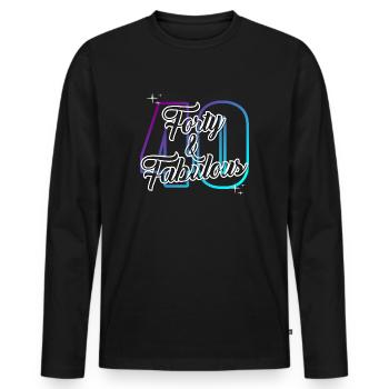 40e anniversaire cadeau d’anniversaire citation 40 ans - T-shirt manches longues Premium bio Homme - noir - Devant - Nico (187cm)