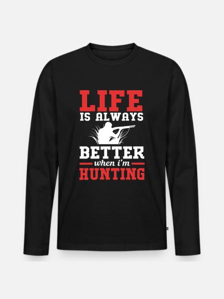 Crocodile Hunting Hunter Hunting - Men's Premium Organic Long Sleeve Shirt - black