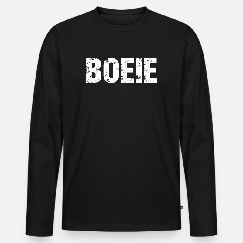 Buhruf. Antwerpen Dialekt Hemden - Männer Premium Bio Langarmshirt - Schwarz