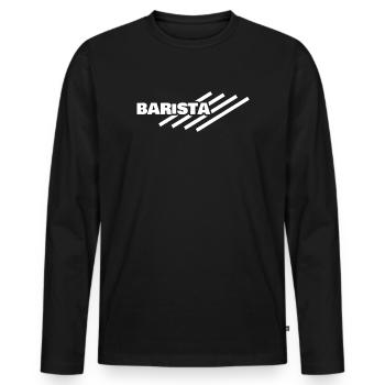 Barista als Arbeitsplatz - Männer Premium Bio Langarmshirt - Schwarz - Vorne - Nico (187cm)