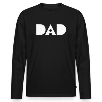 Dad Logo - Cooles Logo für Väter  - Männer Premium Bio Langarmshirt - Schwarz - Vorne - Nico (187cm)