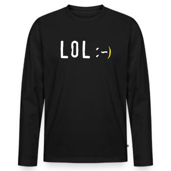 lol - Men's Premium Organic Long Sleeve Shirt - black - Front - Nico (187cm)