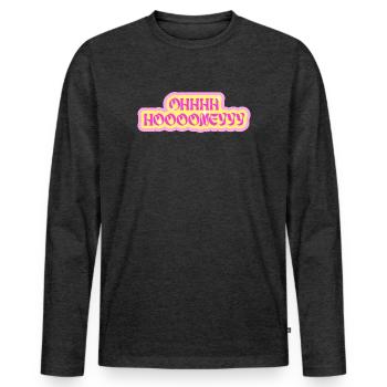Ohhh hoooneyyy "Oh Honey" Neon Bubble Typography - Men's Premium Organic Long Sleeve Shirt - heather anthracite - Front - Nico (187cm)