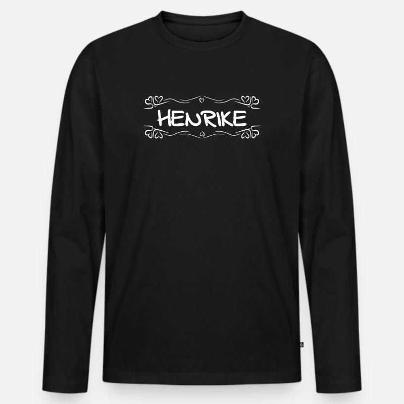Henrike - Männer Premium Bio Langarmshirt - Schwarz