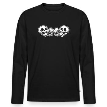 Bière de l’équipe Skeleton - T-shirt manches longues Premium bio Homme - noir - Devant - Nico (187cm)