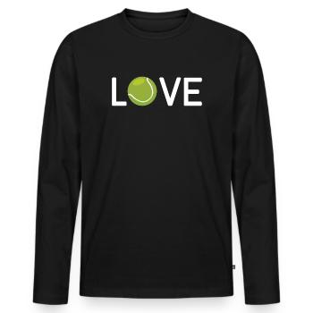 Tennis-Liebhaber - Männer Premium Bio Langarmshirt - Schwarz - Vorne - Nico (187cm)