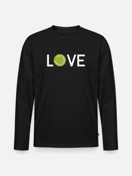 Tennisliebhaber - Männer Premium Bio Langarmshirt - Schwarz