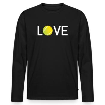 Amateur de tennis - T-shirt manches longues Premium bio Homme - noir - Devant - Nico (187cm)