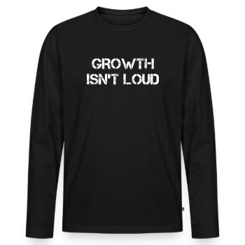 Growth is quiet - Men's Premium Organic Long Sleeve Shirt - black - Front - Nico (187cm)