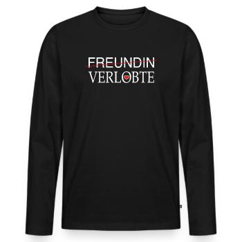 Fiancé Fiancé Proposition de mariage Amour - T-shirt manches longues Premium bio Homme - noir - Devant - Nico (187cm)