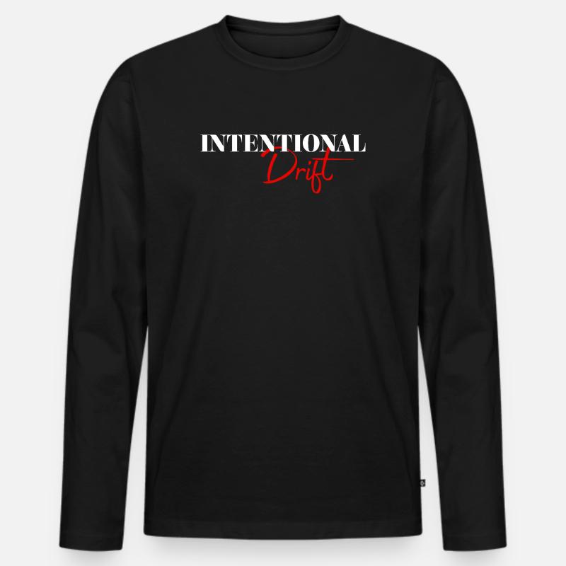 Minimales Typografie-Design von absichtlicher Drift - Männer Premium Bio Langarmshirt - Schwarz