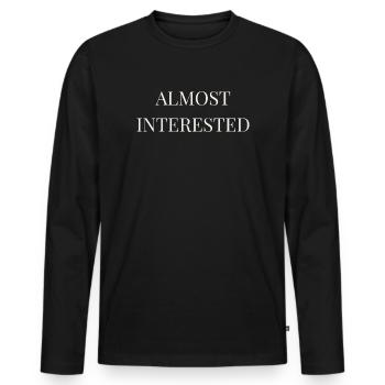 Presque intéressé | Statistique drôle d’introverti sarcastique - T-shirt manches longues Premium bio Homme - noir - Devant - Nico (187cm)