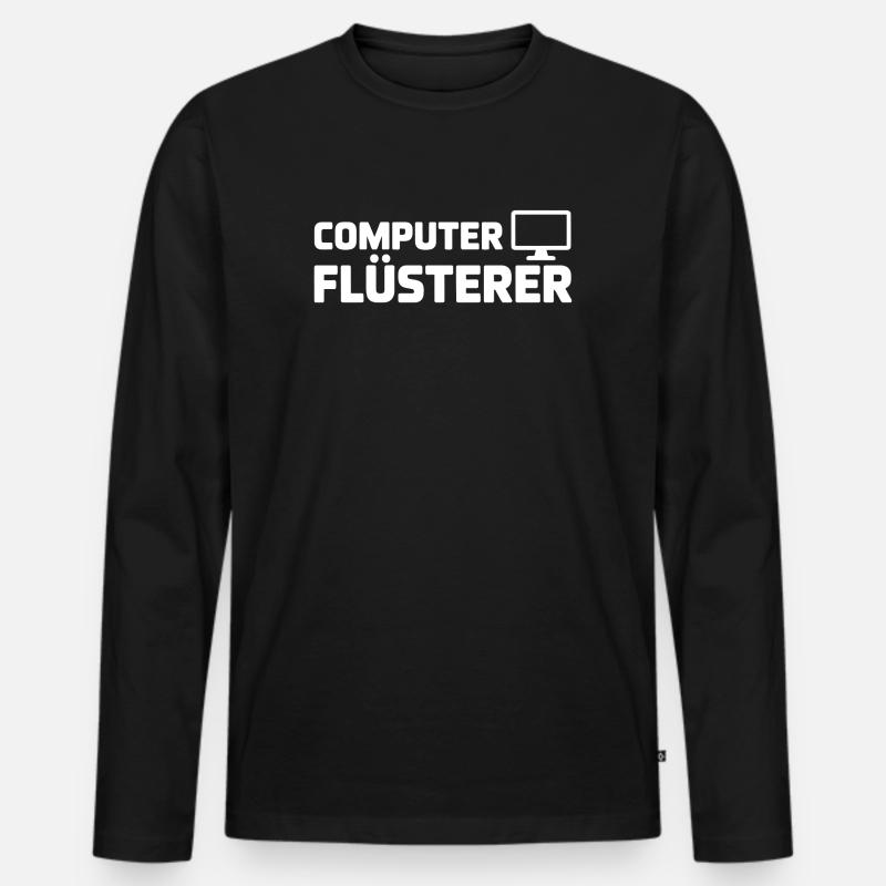 Computerflüsterer Shirt - Männer Premium Bio Langarmshirt - Schwarz