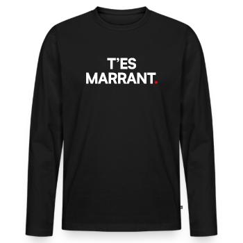 T’es marrant - T-shirt manches longues Premium bio Homme - noir - Devant - Nico (187cm)