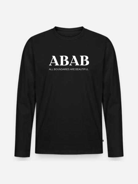 ABAB – All Boundaries Are Beautiful (white) - Men's Premium Organic Long Sleeve Shirt - black