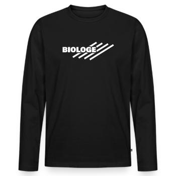 Beruf Biologe - Männer Premium Bio Langarmshirt - Schwarz - Vorne - Nico (187cm)