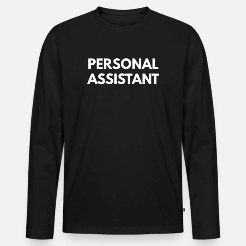 Persönlicher Assistent - Männer Premium Bio Langarmshirt - Schwarz