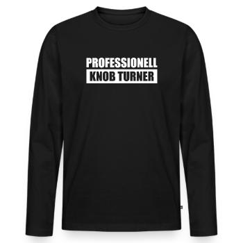 Knob Turner Sound Engineer Sound Engineer - Men's Premium Organic Long Sleeve Shirt - black - Front - Nico (187cm)