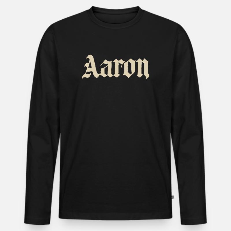 Aaron Name - Männer Premium Bio Langarmshirt - Schwarz