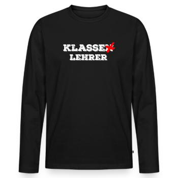 Professeur de classe - professeur de classe - école drôle - T-shirt manches longues Premium bio Homme - noir - Devant - Nico (187cm)