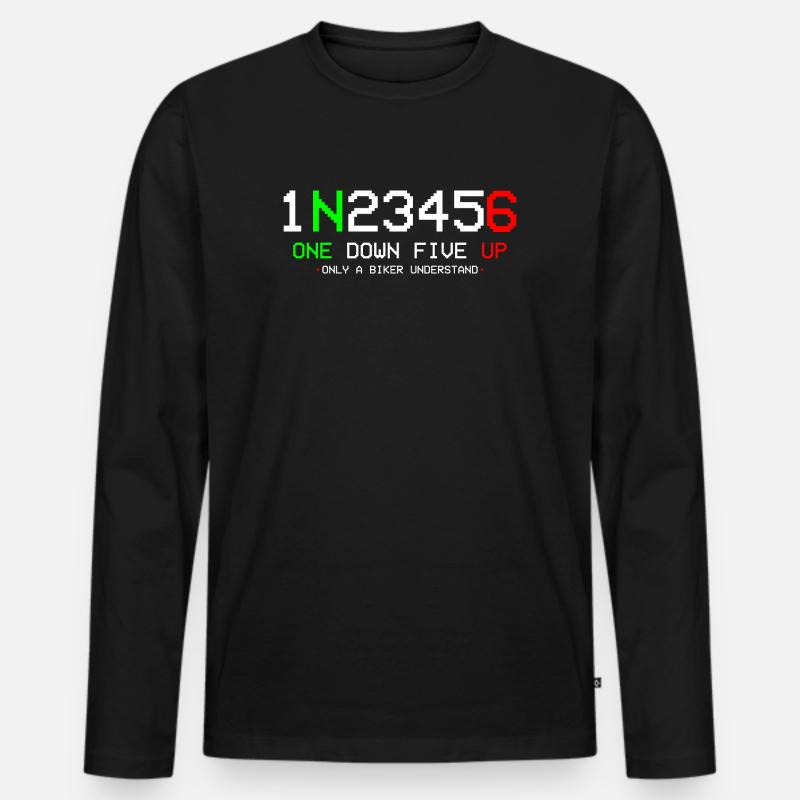 Motorrad 1N23456 - Männer Premium Bio Langarmshirt - Schwarz
