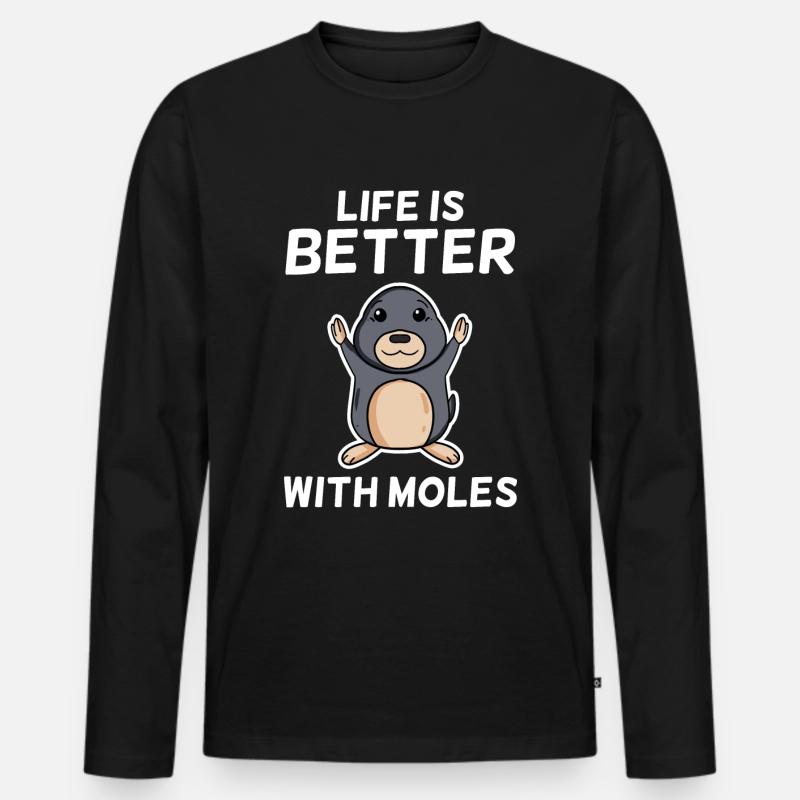 Maulwurf - Männer Premium Bio Langarmshirt - Schwarz