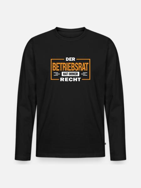 Betriebsrat - Männer Premium Bio Langarmshirt - Schwarz