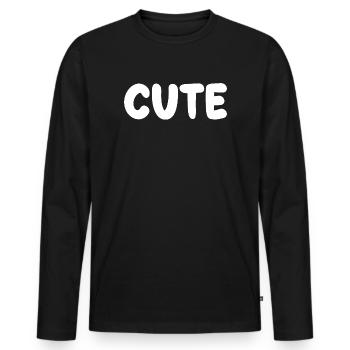 cute title with puffy Font - Men's Premium Organic Long Sleeve Shirt - black - Front - Nico (187cm)