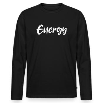 Energy: Positive, in a good mood - Men's Premium Organic Long Sleeve Shirt - black - Front - Nico (187cm)