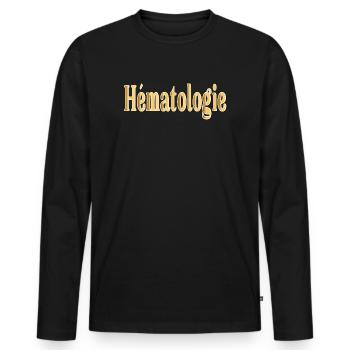 Hématologie Hématologue - T-shirt manches longues Premium bio Homme - noir - Devant - Nico (187cm)