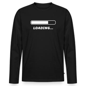 Loading - Männer Premium Bio Langarmshirt - Schwarz - Vorne - Nico (187cm)