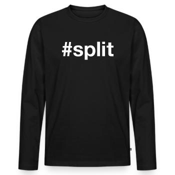 Split Hrvatska Croatia Kroatien Hashtag - Men's Premium Organic Long Sleeve Shirt - black - Front - Nico (187cm)