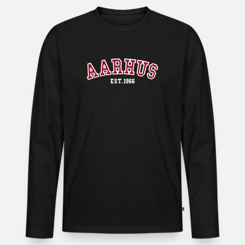 Aarhus gegründet 1966 - Männer Premium Bio Langarmshirt - Schwarz