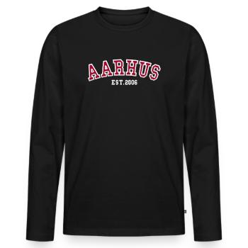 Aarhus Fondé en 2006 - T-shirt manches longues Premium bio Homme - noir - Devant - Nico (187cm)