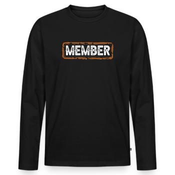 Membres - T-shirt manches longues Premium bio Homme - noir - Devant - Nico (187cm)