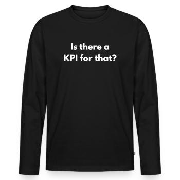 Gibt es einen KPI für dieses lustige Bürohemd. - Männer Premium Bio Langarmshirt - Schwarz - Vorne - Nico (187cm)