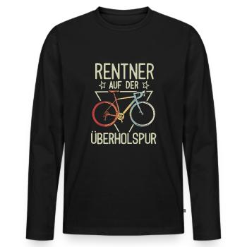 Rentner Fahrrad Geschenk - Männer Premium Bio Langarmshirt - Schwarz - Vorne - Nico (187cm)