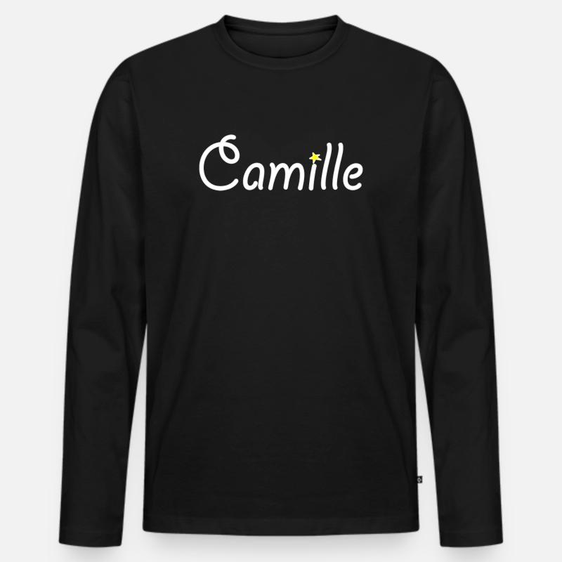 Camille - Männer Premium Bio Langarmshirt - Schwarz
